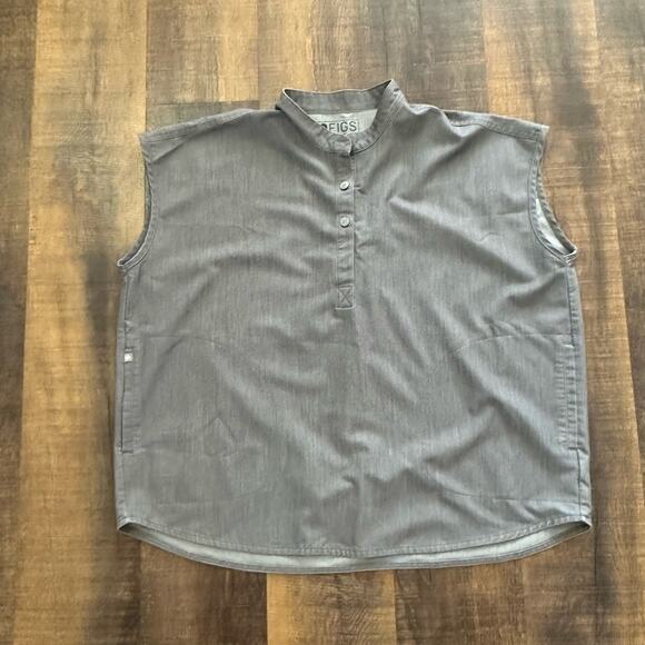 Figs Gray Rafaela Button Scrub Top Size XL - Picture 1 of 8